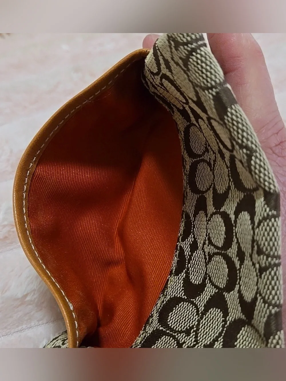 Coach Signature Jacquard wallet in Brown and Tan